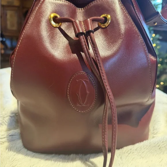 CARTIER  Leather Bucket Bag Set - Picture 2 of 15